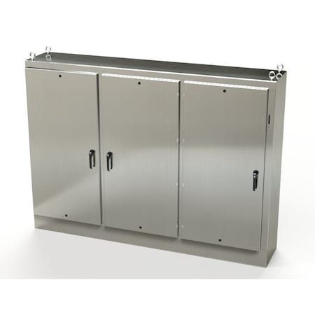 Saginaw Control & Engineering 3 Point Latch with Coinproof/Padlock Handle Electrical Enclosures, 72 in H, 18 in D, 99-1/2in W SCE-72XM3EQ18SS